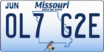 MO license plate OL7G2E