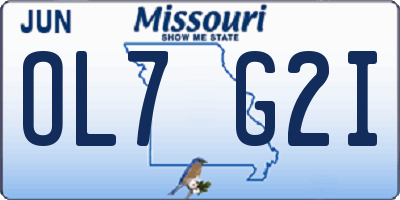 MO license plate OL7G2I