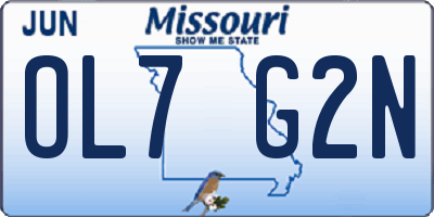 MO license plate OL7G2N