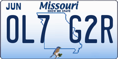 MO license plate OL7G2R