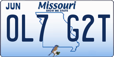 MO license plate OL7G2T