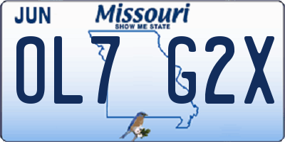 MO license plate OL7G2X