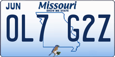 MO license plate OL7G2Z