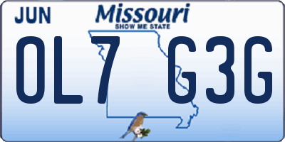 MO license plate OL7G3G