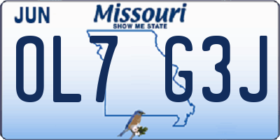 MO license plate OL7G3J