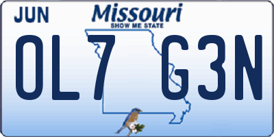 MO license plate OL7G3N