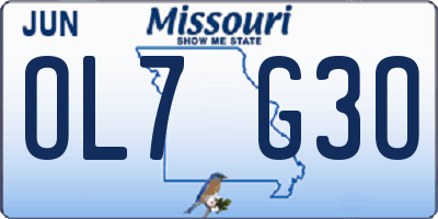 MO license plate OL7G3O