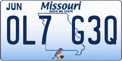 MO license plate OL7G3Q