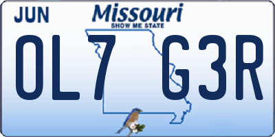 MO license plate OL7G3R