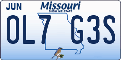 MO license plate OL7G3S