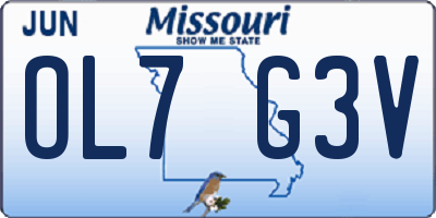 MO license plate OL7G3V