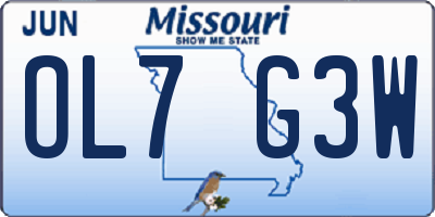 MO license plate OL7G3W