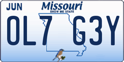 MO license plate OL7G3Y