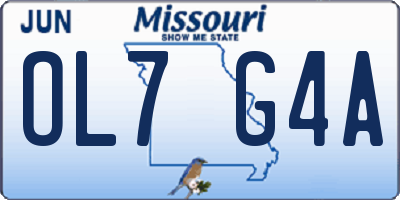 MO license plate OL7G4A