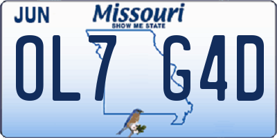 MO license plate OL7G4D