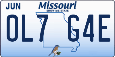 MO license plate OL7G4E