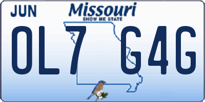 MO license plate OL7G4G