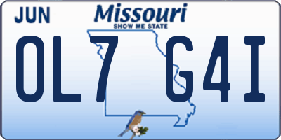 MO license plate OL7G4I