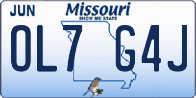 MO license plate OL7G4J