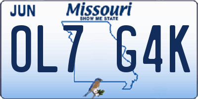 MO license plate OL7G4K
