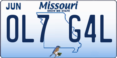 MO license plate OL7G4L