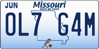 MO license plate OL7G4M
