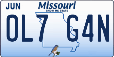 MO license plate OL7G4N