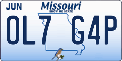 MO license plate OL7G4P