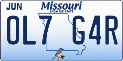MO license plate OL7G4R