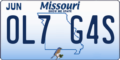 MO license plate OL7G4S