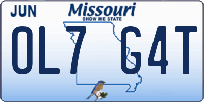 MO license plate OL7G4T