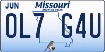 MO license plate OL7G4U