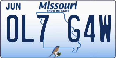 MO license plate OL7G4W
