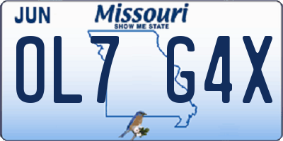 MO license plate OL7G4X