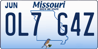 MO license plate OL7G4Z