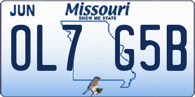 MO license plate OL7G5B