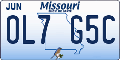 MO license plate OL7G5C