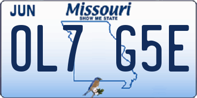 MO license plate OL7G5E
