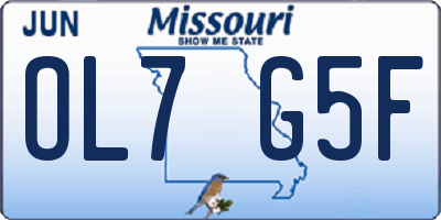 MO license plate OL7G5F
