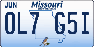 MO license plate OL7G5I