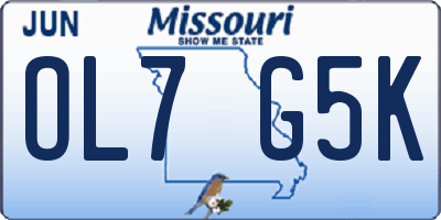MO license plate OL7G5K