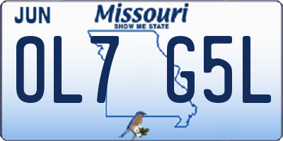 MO license plate OL7G5L