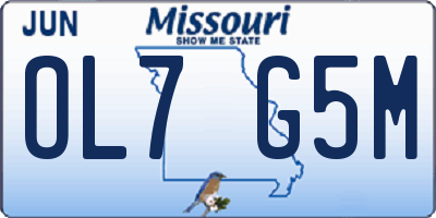 MO license plate OL7G5M