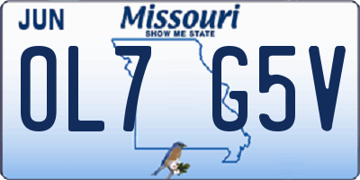 MO license plate OL7G5V