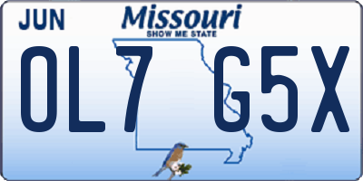 MO license plate OL7G5X