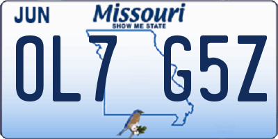 MO license plate OL7G5Z