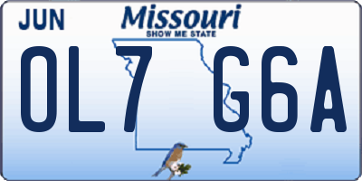 MO license plate OL7G6A