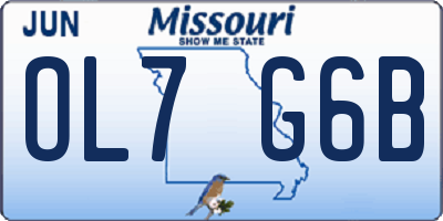 MO license plate OL7G6B