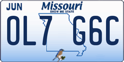 MO license plate OL7G6C