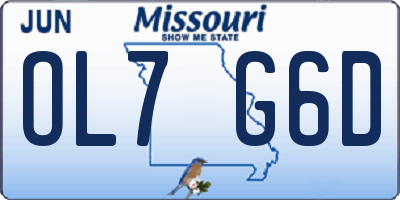 MO license plate OL7G6D